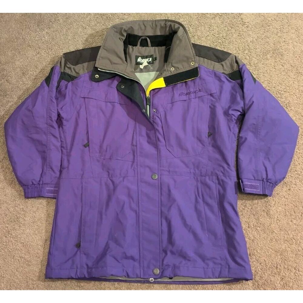Vintage Nordica Vertech Purple Colorful Ski Snowboard Jacket Women's 10